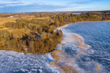 Wall Mural - Aerial frozen water