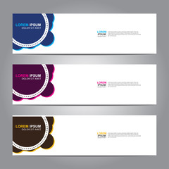 Fototapete - Vector abstract web banner design template. Collection of web banner template. Abstract geometric web design banner template isolated on grey background. 