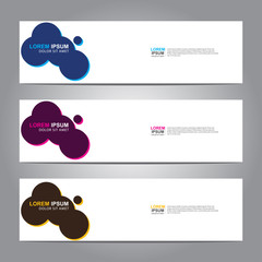 Fototapete - Vector abstract web banner design template. Collection of web banner template. Abstract geometric web design banner template isolated on grey background. 