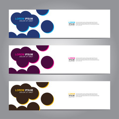Fototapete - Vector abstract web banner design template. Collection of web banner template. Abstract geometric web design banner template isolated on grey background. 