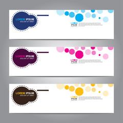Fototapete - Vector abstract web banner design template. Collection of web banner template. Abstract geometric web design banner template isolated on grey background. 