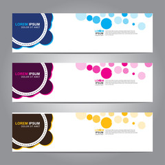 Fototapete - Vector abstract web banner design template. Collection of web banner template. Abstract geometric web design banner template isolated on grey background. 