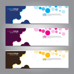 Fototapete - Vector abstract web banner design template. Collection of web banner template. Abstract geometric web design banner template isolated on grey background. 
