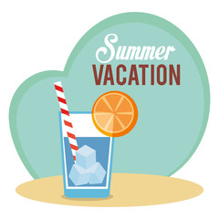 Poster - summer vacations with cocktail