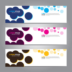 Fototapete - Vector abstract web banner design template. Collection of web banner template. Abstract geometric web design banner template isolated on grey background. 