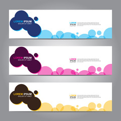 Fototapete - Vector abstract web banner design template. Collection of web banner template. Abstract geometric web design banner template isolated on grey background. 