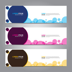 Fototapete - Vector abstract web banner design template. Collection of web banner template. Abstract geometric web design banner template isolated on grey background. 