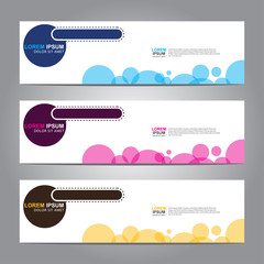 Fototapete - Vector abstract web banner design template. Collection of web banner template. Abstract geometric web design banner template isolated on grey background. 