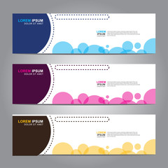 Fototapete - Vector abstract web banner design template. Collection of web banner template. Abstract geometric web design banner template isolated on grey background. 