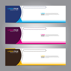 Fototapete - Vector abstract web banner design template. Collection of web banner template. Abstract geometric web design banner template isolated on grey background. 