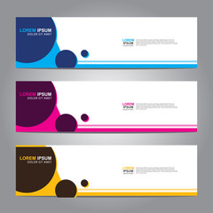 Fototapete - Vector abstract web banner design template. Collection of web banner template. Abstract geometric web design banner template isolated on grey background. 