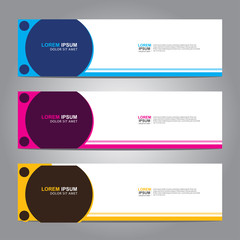 Fototapete - Vector abstract web banner design template. Collection of web banner template. Abstract geometric web design banner template isolated on grey background. 