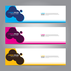 Fototapete - Vector abstract web banner design template. Collection of web banner template. Abstract geometric web design banner template isolated on grey background. 
