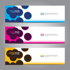 Fototapete - Vector abstract web banner design template. Collection of web banner template. Abstract geometric web design banner template isolated on grey background. 