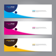 Fototapete - Vector abstract web banner design template. Collection of web banner template. Abstract geometric web design banner template isolated on grey background. 