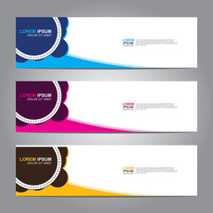 Fototapete - Vector abstract web banner design template. Collection of web banner template. Abstract geometric web design banner template isolated on grey background. 