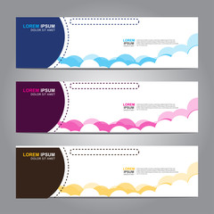 Fototapete - Vector abstract web banner design template. Collection of web banner template. Abstract geometric web design banner template isolated on grey background. 