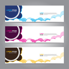 Fototapete - Vector abstract web banner design template. Collection of web banner template. Abstract geometric web design banner template isolated on grey background. 