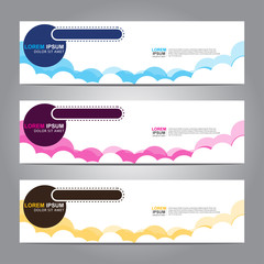 Fototapete - Vector abstract web banner design template. Collection of web banner template. Abstract geometric web design banner template isolated on grey background. 