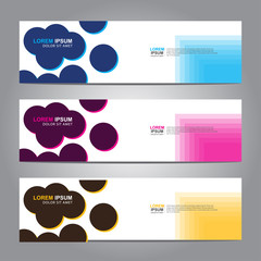 Fototapete - Vector abstract web banner design template. Collection of web banner template. Abstract geometric web design banner template isolated on grey background. 