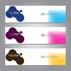 Fototapete - Vector abstract web banner design template. Collection of web banner template. Abstract geometric web design banner template isolated on grey background. 