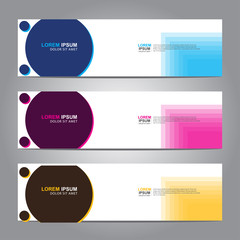 Fototapete - Vector abstract web banner design template. Collection of web banner template. Abstract geometric web design banner template isolated on grey background. 