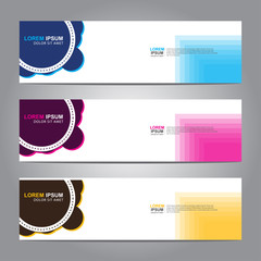 Fototapete - Vector abstract web banner design template. Collection of web banner template. Abstract geometric web design banner template isolated on grey background. 