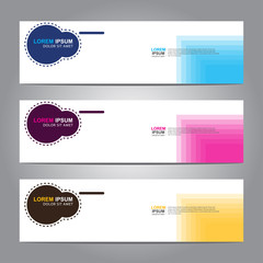 Fototapete - Vector abstract web banner design template. Collection of web banner template. Abstract geometric web design banner template isolated on grey background. 