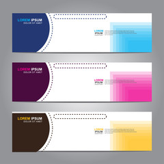 Fototapete - Vector abstract web banner design template. Collection of web banner template. Abstract geometric web design banner template isolated on grey background. 