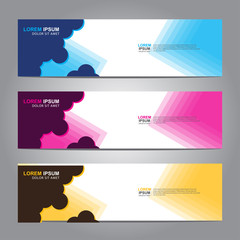 Fototapete - Vector abstract web banner design template. Collection of web banner template. Abstract geometric web design banner template isolated on grey background. 