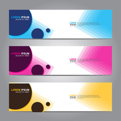 Fototapete - Vector abstract web banner design template. Collection of web banner template. Abstract geometric web design banner template isolated on grey background. 