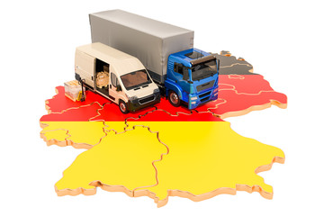 Poster - shipping and delivery in germany concept, 3d rendering