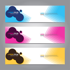 Fototapete - Vector abstract web banner design template. Collection of web banner template. Abstract geometric web design banner template isolated on grey background. 