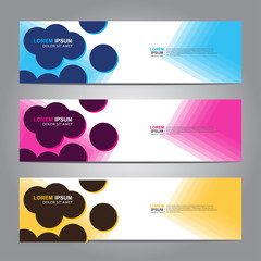 Fototapete - Vector abstract web banner design template. Collection of web banner template. Abstract geometric web design banner template isolated on grey background. 