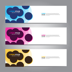 Fototapete - Vector abstract web banner design template. Collection of web banner template. Abstract geometric web design banner template isolated on grey background. 