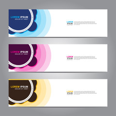 Fototapete - Vector abstract web banner design template. Collection of web banner template. Abstract geometric web design banner template isolated on grey background. 