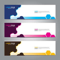 Fototapete - Vector abstract web banner design template. Collection of web banner template. Abstract geometric web design banner template isolated on grey background. 