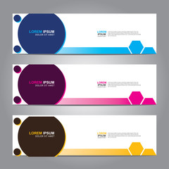 Fototapete - Vector abstract web banner design template. Collection of web banner template. Abstract geometric web design banner template isolated on grey background. 