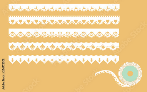 Fotomural Set of ornamental lace borders