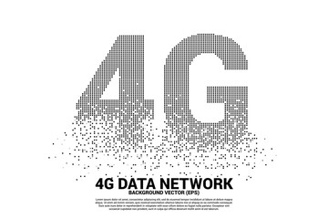 Poster - 4G mobile networking from small square pixel. Concept for mobile sim card technology and network.
