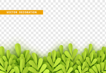 Wall Mural - green leaves art paper flat, with transparent background. vector illustration