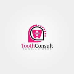 Wall Mural - tooth icon template,dental consult logo,medical,creative vector design