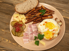 Breakfast Fried Eggs, Bacon, Potatoes