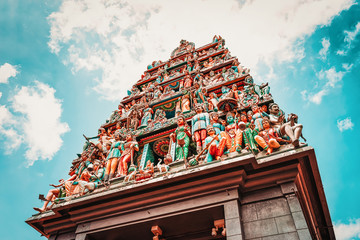 Wall Mural - Fragment of decoration Sri Mariamman Temple in Singapore