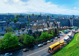 Fototapeta  - Old town cityscape from Edinburgh Castle of Scotland