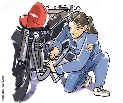 バイクのメンテナンス Adobe Stock でこのストックイラストを購入して 類似のイラストをさらに検索 Adobe Stock