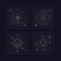 geometric astrological symbols tarot card