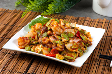 Poster - petai ,bitter beans with shrimp, sambal and chilli