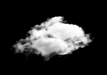 Single cloud illustration isolated over black background