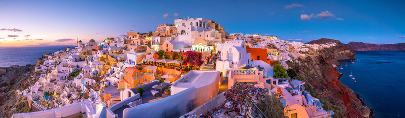 Sunset on the famous Oia city, Greece, Europe